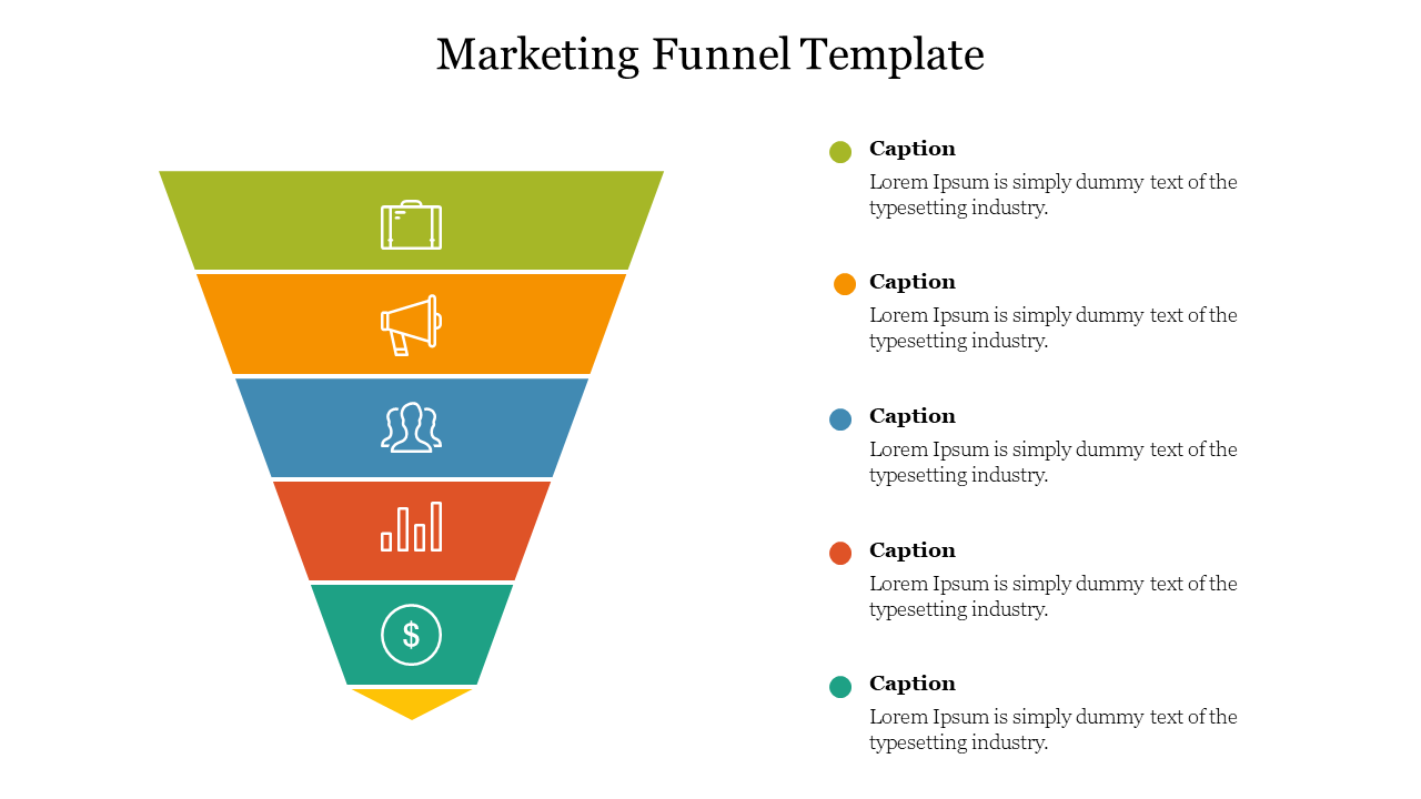 Multicolor Marketing Funnel Template PowerPoint Slide